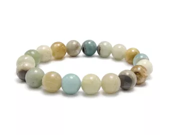 Bracelet Amazonite Multicolore A perles 10mm