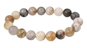 Bracelet Agate Plume perles 10mm