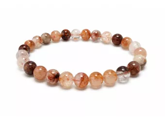 Bracelet Quartz Hématoïde A Perles 8 mm