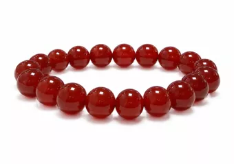 Bracelet Agate Rouge A perles 10mm