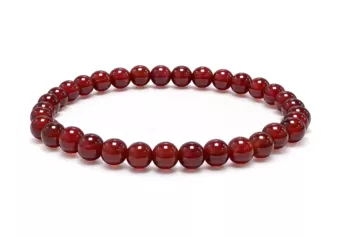 Bracelet Agate Rouge A Perles 6 mm