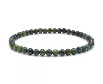 Bracelet Malachite & Azurite Stabilisée A Perles 4-5 mm
