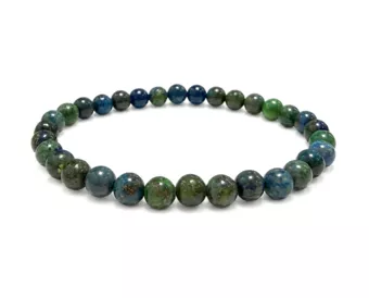 Bracelet Azurite & Malachite Stabilisée A perles 6mm