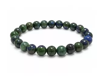 Bracelet Azurite & Malachite Stabilisée A perles 8mm