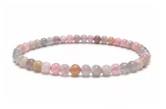 Bracelet Béryls Aigue-Marine & Morganite A+ Perles 4 mm