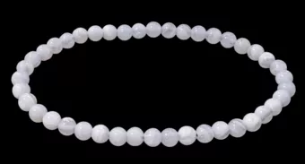 Bracelet Calcédoine Bleue Rubanée AA perles 4.5mm