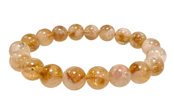 Bracelet Citrine chauffée perles 10mm