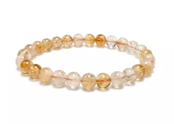 Bracelet Citrine Chauffée A Perles 6-7 mm