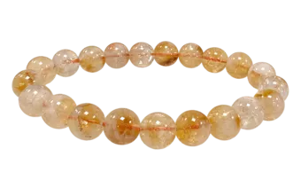 Bracelet Citrine chauffée perles 8-9mm