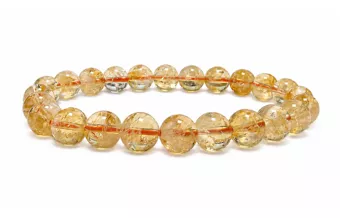 Bracelet Citrine Chauffée AA perles 8-9mm
