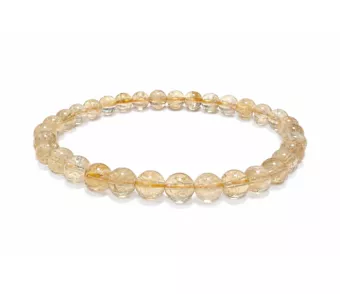 Bracelet Citrine Naturelle AA Perles 6mm