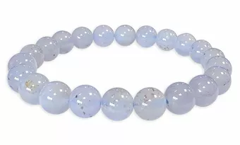 Bracelet Calcédoine bleue AA perles 8-9mm