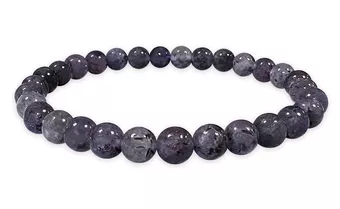 Bracelet Cordiérite Iolite A perles 6mm