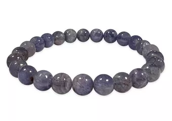 Bracelet Cordiérite Lolite AA perles 6-7mm
