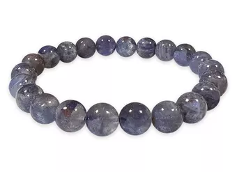 Bracelet Cordiérite Lolite AAA perles 7.5-8.5mm