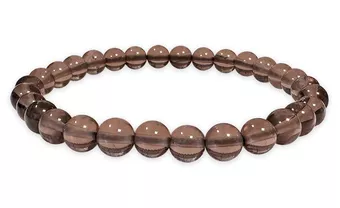 Bracelet Cristal de Roche Fumé A perles 6mm