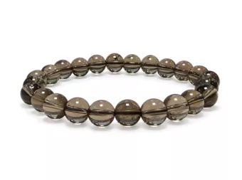 Bracelet Cristal de Roche Fumé A perles 8mm
