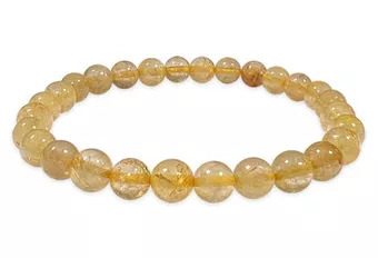 Bracelet Cristal de Roche Rutile A+ perles 6-7mm