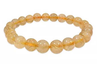 Bracelet Cristal de Roche Rutile A+ perles 8-9mm