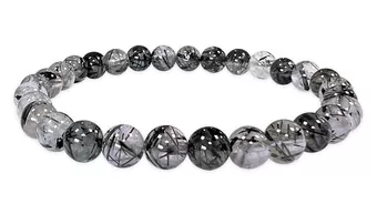 Bracelet Cristal de Roche Tourmaline AA perles 5.5-6.5mm
