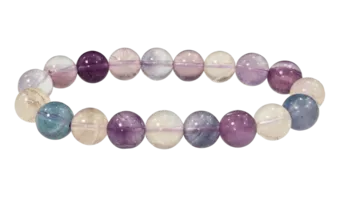 Bracelet Fluorite multicolore AA perles 10mm