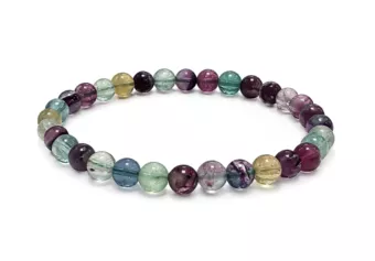 Bracelet Fluorite Multicolore AA+ perles 6-7mm