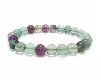 Bracelet Fluorite Multicolore A perles 8mm