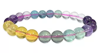 Bracelet Fluorite Multicolore AAA perles 8mm