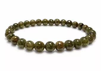 Bracelet Grenat Vert Grossulaire AA perles 5.5-6.5mm