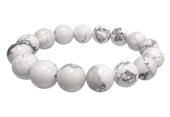 Bracelet Howlite A perles 12mm