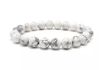 Bracelet Howlite A perles 8mm