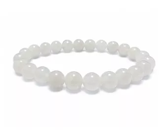 Bracelet Jade Blanc A Perles 8mm