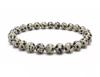 Bracelet Jaspe Dalmatien A Perles 6-7mm