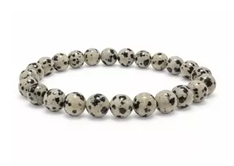 Bracelet Jaspe Dalmatien A perles 8-9mm