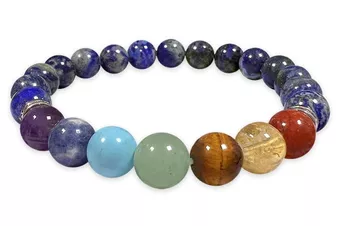 Bracelet Lapis Lazuli 7 Chakras AB perles 8mm