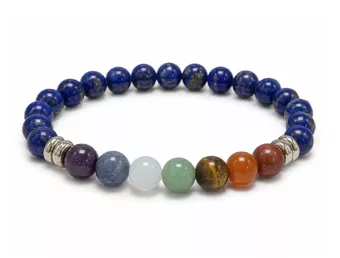 Bracelet Lapis Lazuli 7 Chakras A+ perles 8mm