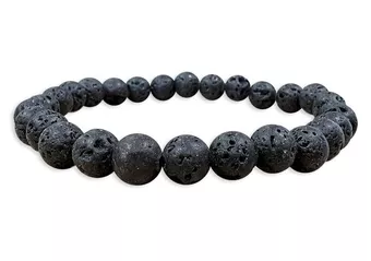 Bracelet Pierre de Lave AB perles 6mm