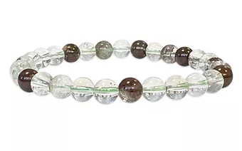 Bracelet Quartz Chlorite Lodolite A perles 6mm