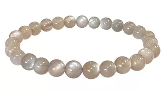 Bracelet Pierre de Lune Grise AAA perles 6-6.5mm