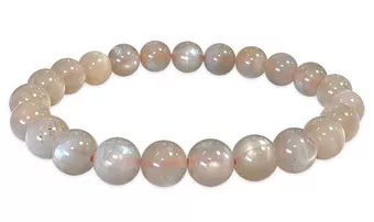 Bracelet Pierre de Lune Grise AA perles 8mm