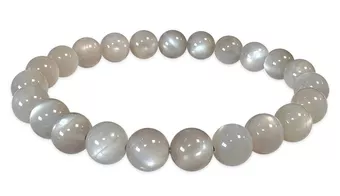 Bracelet Pierre de Lune Grise AAA perles 7.5-8.5mm