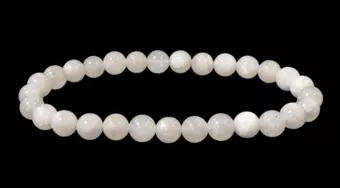 Bracelet Pierre de Lune Blanche Péristérite AB perles 6-7mm