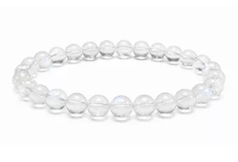 Bracelet Pierre de Lune Blanche Péristérite AA perles 6-7mm