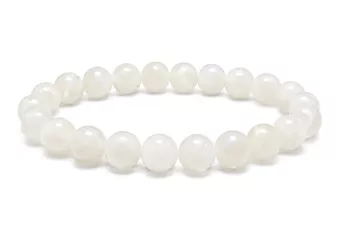 Bracelet Pierre de Lune Blanche Péristérite AB perles 7.5-8.5mm