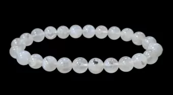 Bracelet Pierre de Lune Blanche Péristérite A perles 7-8mm