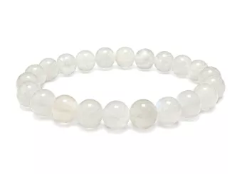 Bracelet Pierre de Lune Blanche Péristérite AA perles 8mm