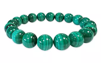 Bracelet Malachite AA perles 9.5-10.5mm