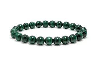 Bracelet Malachite Foncée AA Perles 7-8 mm