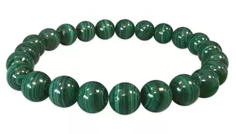 Bracelet Malachite Foncée AAA perles 8mm