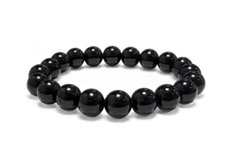 Bracelet Obsidienne Noire A perles 10mm